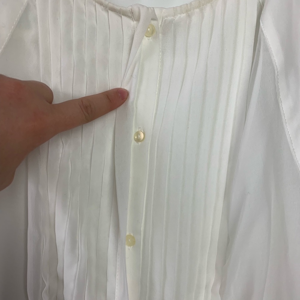Zara Chiffon Wht/Cream Top M - Picture 3 of 8